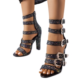Sandalias altas con purpurina negras de Walnut negro