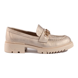 Zapatos brogue dorados con adorno Shelovet