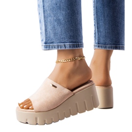 PA1 Sandalias beige de cuña alta de Bourdette