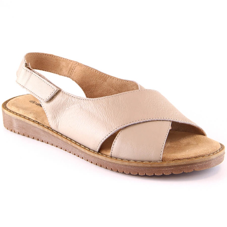 T.Sokolski Muya 422213 sandalias beige de piel con velcro