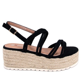 BM Alpargatas negras con cuña Altman negro