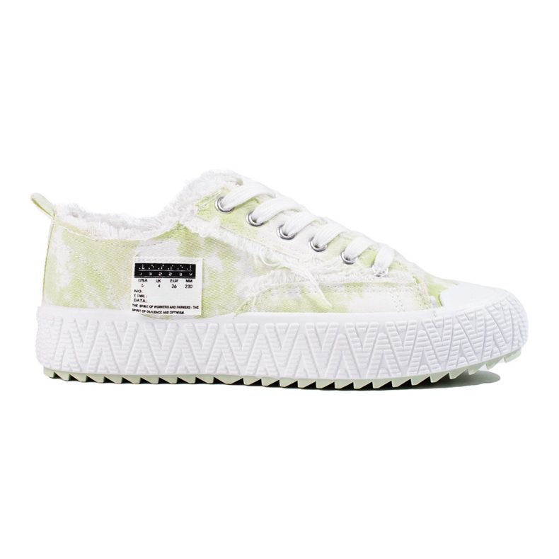 Deportivas plataforma blanco y verde Shelovet