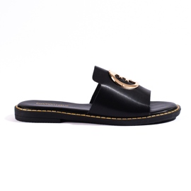 Babuchas elegantes Shelovet negras para mujer negro Babuchas elegantes Shelovet negras para mujer negro