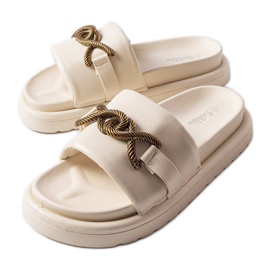 Chanclas beige con plataforma de Frédérique