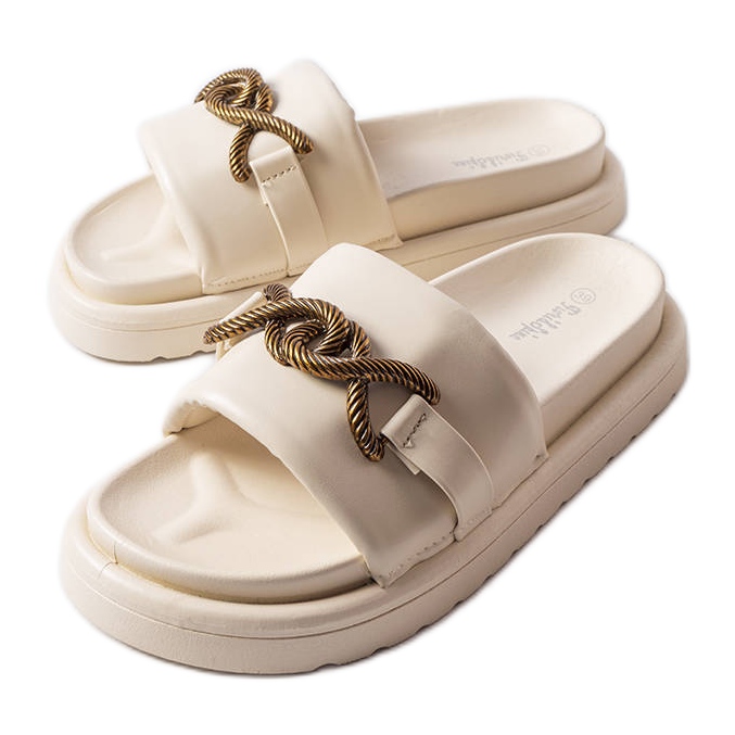 Chanclas beige con plataforma de Frédérique