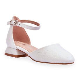 PE1 Sandalias Infantiles Tacón Bajo Nelly Plateado Claro blanco