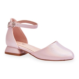 Sandalias Infantiles Tacón Bajo Rosa Nelly