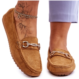 Mocasines clásicos de ante con adorno Camel Amera marrón