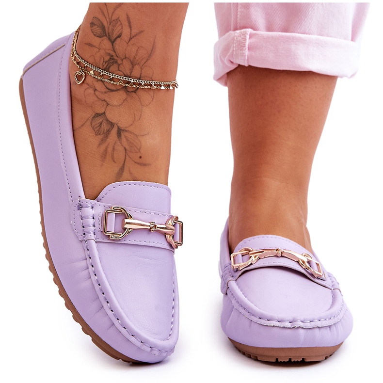 Mocasines clásicos de cuero morado Verona violeta
