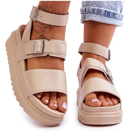 Sandalias De Mujer Con Cinturón Hever Beige