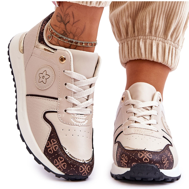 FG1 Deportivas Rachel Trendy Piel Beige-Marrón