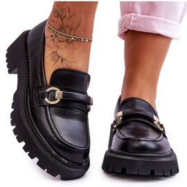 Mocasines De Mujer En Una Plataforma Masiva Calypso Negro