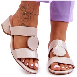 Elegantes Tacones Altos Sergio Leone KL310 Beige