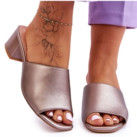 Pantuflas Lisas Elegantes Sergio Leone KL317 Plata Oscura marrón