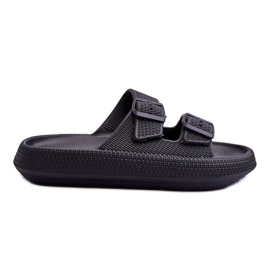 Pantuflas De Mujer De Espuma Con Rayas Negro Sharmen