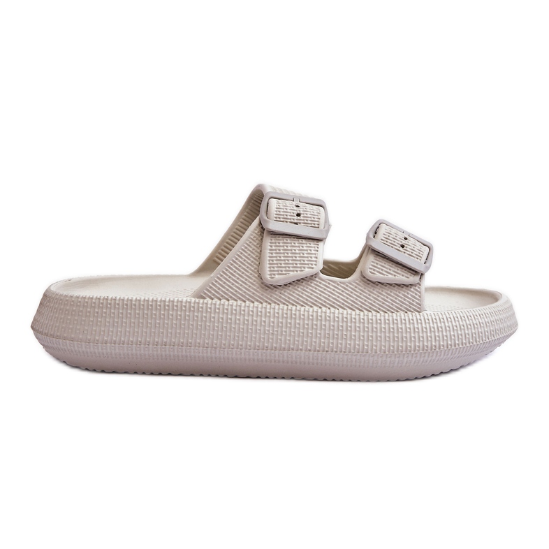 Pantuflas Mujer Espuma Con Rayas Gris Claro Sharmen