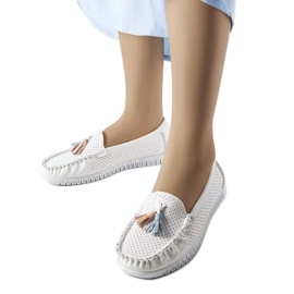 Mocasines Maryville de piel blanca blanco