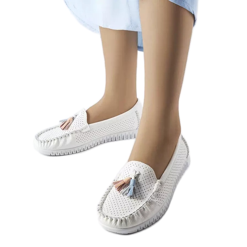 Mocasines Maryville de piel blanca blanco