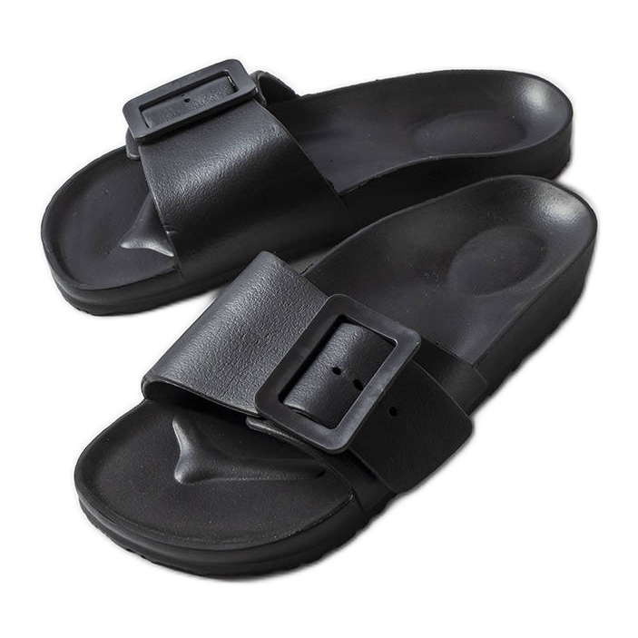 Chanclas de goma negras con hebilla de Nelm negro