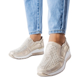 Zapatillas con cuña caladas doradas de Vernon dorado