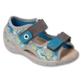 Sandalias infantil befado con aplicación de piel 065P164 gris