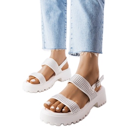 Sandalias blancas decoradas con chorros Biloxi blanco