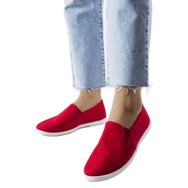 Zapatillas de tela rojas de Quincy rojo
