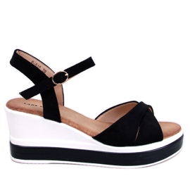 Sandalias con cuña de Winkler Black negro
