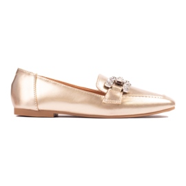 Mocasines de mujer dorados con adorno Shelovet