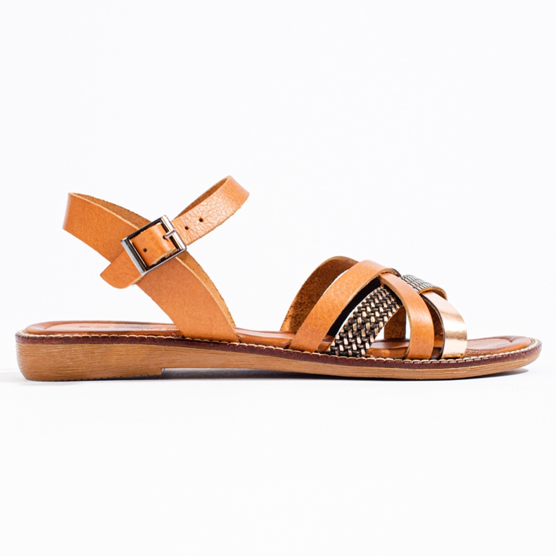 Sandalias de mujer en piel marrón de W. Potocki