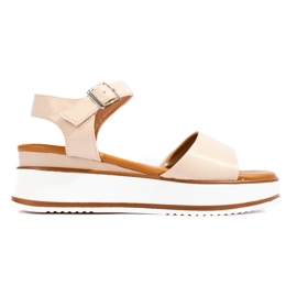 Sandalias de mujer Vinceza beige con plataforma