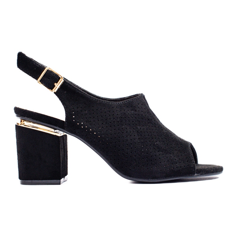 Sandalias de tacón alto en ante negras de Vinceza negro