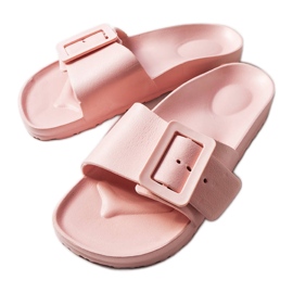 Chanclas de goma rosas con hebilla de Nelm rosado
