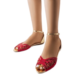 Sandalias rojas caladas con circonitas de Aubrette rojo Sandalias rojas caladas con circonitas de Aubrette rojo