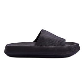 Fashion Zapatillas de espuma de moda en una plataforma gruesa Linnea negra negro