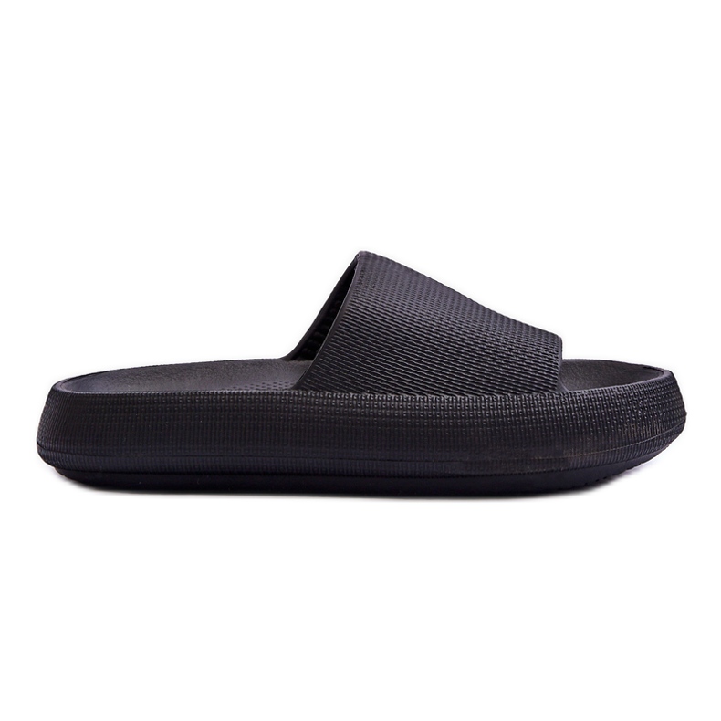 Fashion Zapatillas de espuma de moda en una plataforma gruesa Linnea negra negro