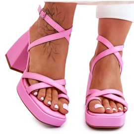 FS1 Tacones De Moda Y Sandalias De Plataforma Rosa Claro Secret Rose rosado