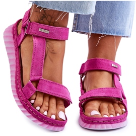 Sandalias Ante Con Velcro Big Star LL276012 Rosa