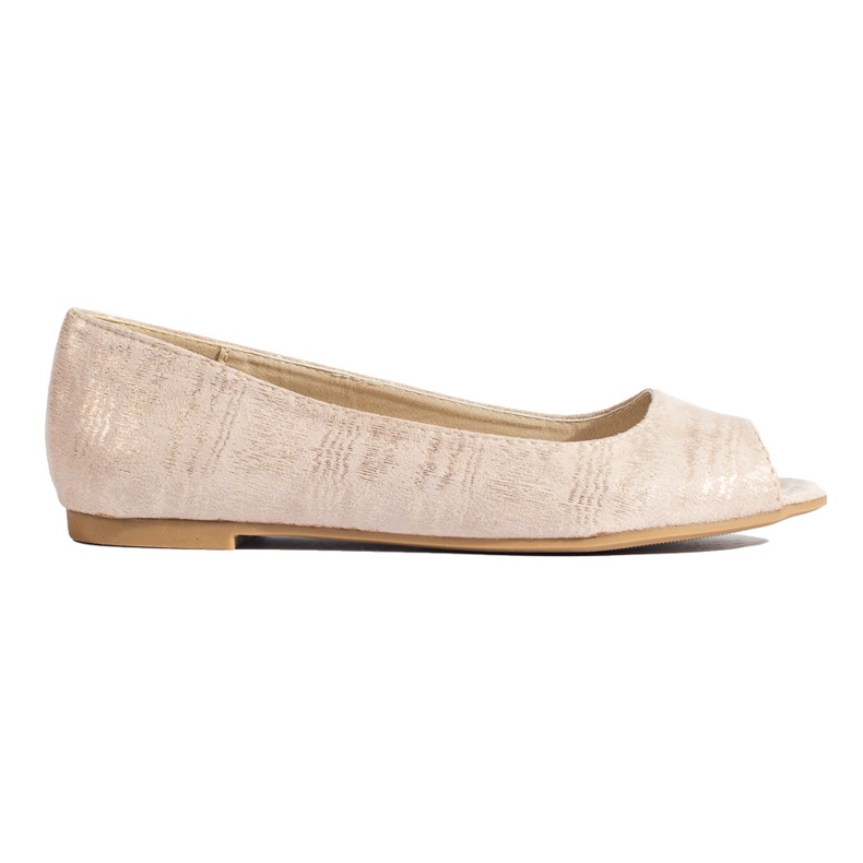 Bailarinas de mujer con puntera abierta Shelovet beige y dorado