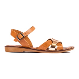 Sandalias planas en piel marrones de W. Potocki marrón