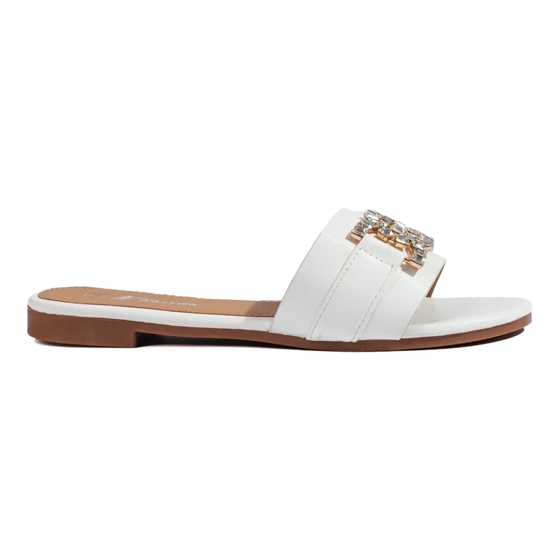 Babuchas blancas de mujer con una elegante hebilla Shelovet blanco