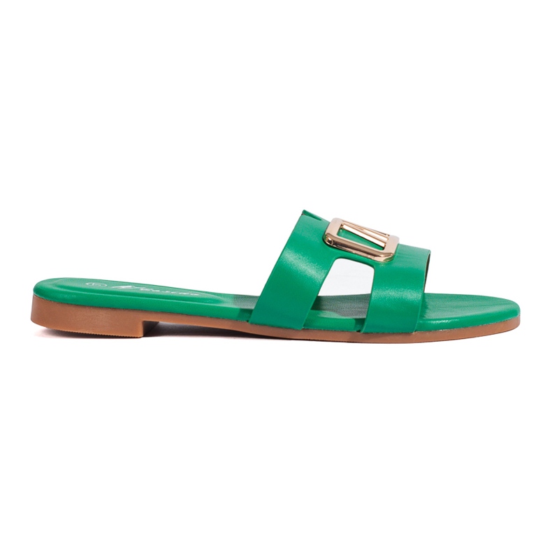 Sandalias planas con adorno Shelovet verde