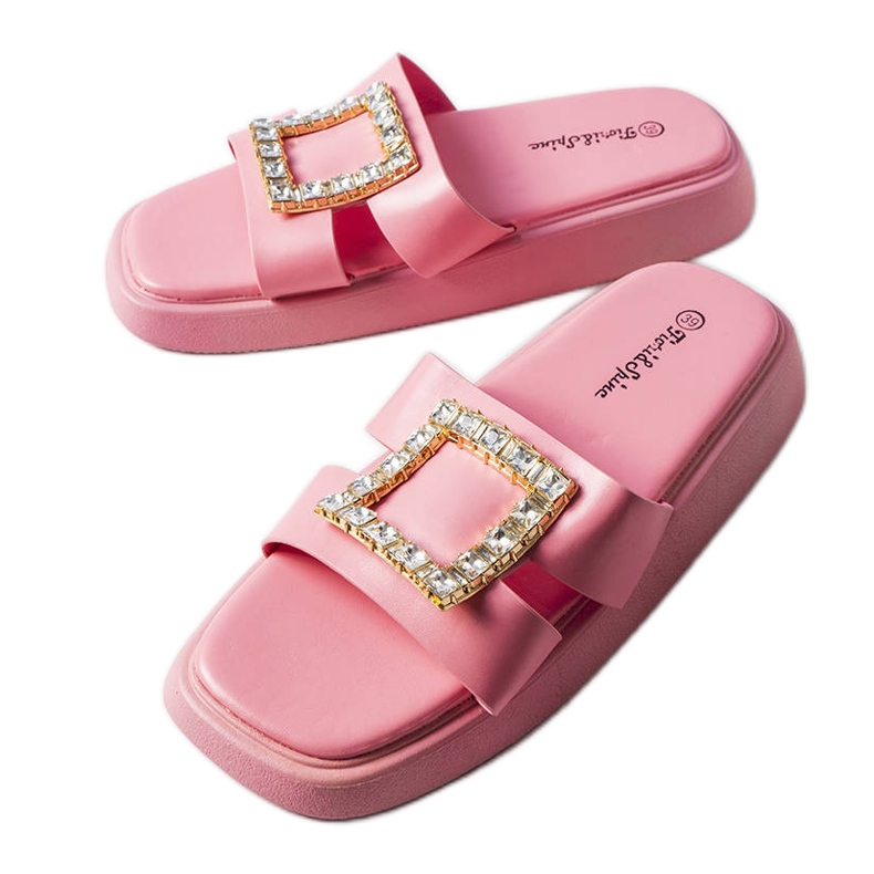Chanclas Fusbert con strass rosa rosado