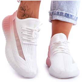 PM1 Zapatillas sin cordones Boston en blanco y rosa degradado