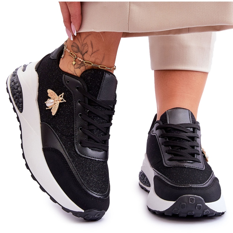 PS1 Zapatillas Deportivas Brillantes Con Decoración Seneca Negra negro