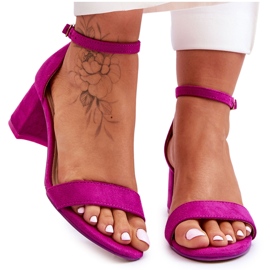 FB1 Sandalias de ante con tacón bajo en morado Quincy violeta