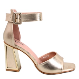Sandalias tacón geométrico Tamara Gold dorado