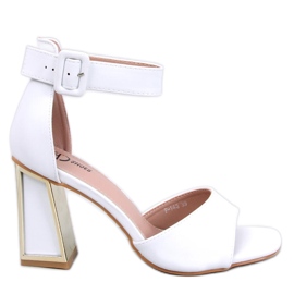 Sandalias tacón geométrico Tamara White blanco
