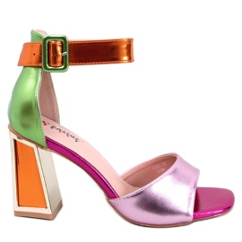Seastar Sandalias con tacón geométrico de Marshmello Pink rosado