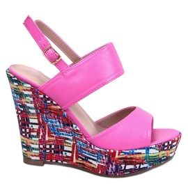 Homme Sandalias cuña color rosa